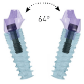 angulated 64 degrees